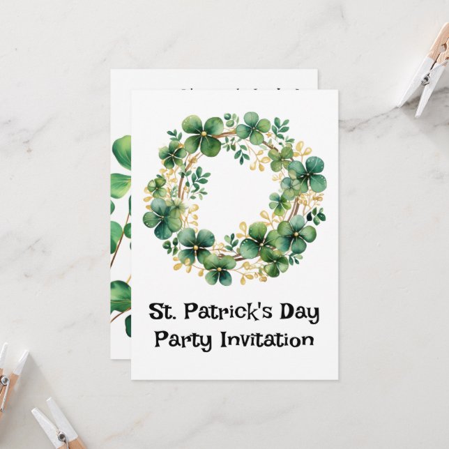 Aquarelle verte Arimante Masse du trèfle (Devant/Arrière en situation)