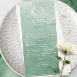 Aquarelle verte chic, menu Mariage Monogram<br><div class="desc">Dégustez vos invités avec ce beau menu de mariage vert aquarelle, avec l'élégant monogramme botanique dessiné à la main avec les initiales de couple sur l'arrière - plan exquis de lavage aquarelle dans un beau mélange de teintes vertes. Facile à remplir en modèle avec vos détails et menu et commander...</div>