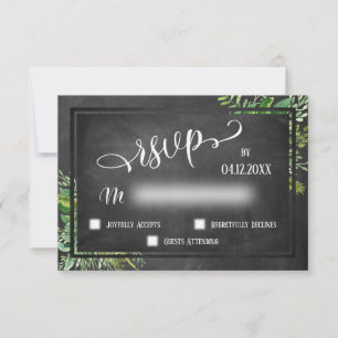 Aquarelle verte et tableau de bord RSVP