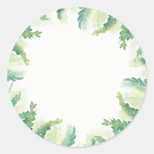 Aquarelle verte Fern Blank Wedding Favor Stickers