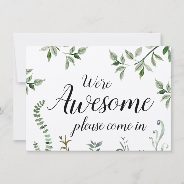 Aquarelle verte Nous sommes géniaux Open Closed Si (Devant)