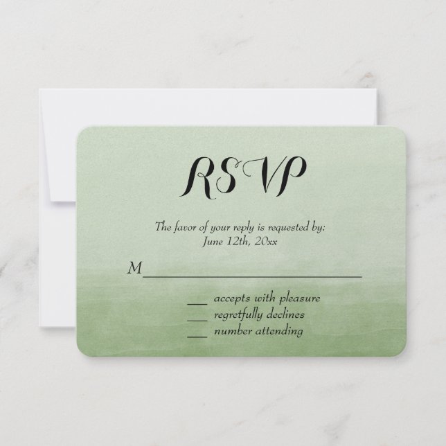 Aquarelle verte Ombre RSVP (Devant)