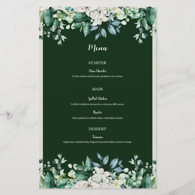 Aquarelle verte Palette d'amour Mariage (Devant)