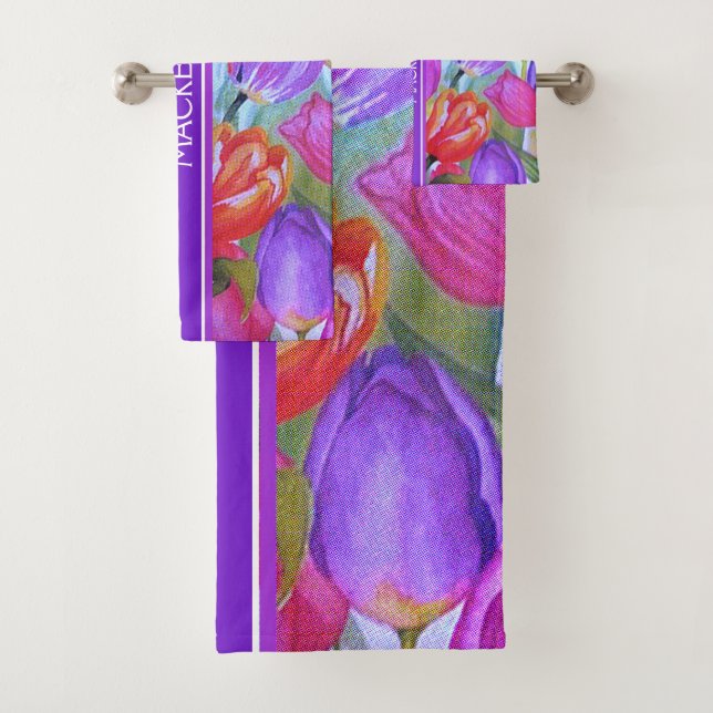 Aquarelle vintage de Tulipe rose (En situation)