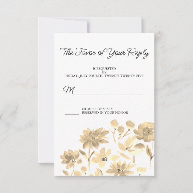 Aquarelle vintage Florale Design RSVP (Devant)