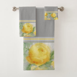 Aquarelle vintage jaune et gris