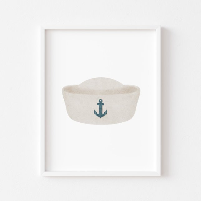 Aquarelle vintage marin poster casquette (Créateur téléchargé)