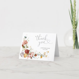 Aquarelle vintage Merci de Fête des mariées Floral