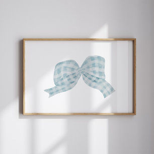 Aquarelle vintage ruban bleu arc poster