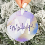 Aquarelle violet Abstrait Girly Luxury Monogramme<br><div class="desc">Personnalisez facilement ce style glamour abstrait couleur lilas peinture et faux or spray arrière - plan avec vos détails personnalisés.</div>