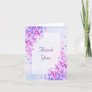 Aquarelle violet Carte de remerciements Lilac