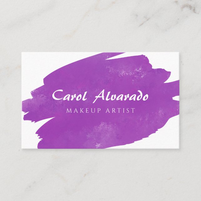 Aquarelle violet Carte de visite brosse (Devant)