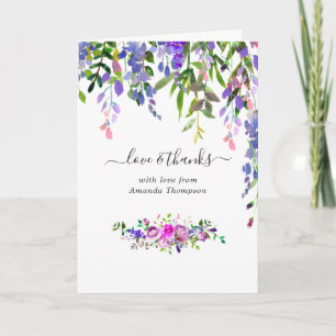 Aquarelle Violet Floral Baby shower voiture Merci