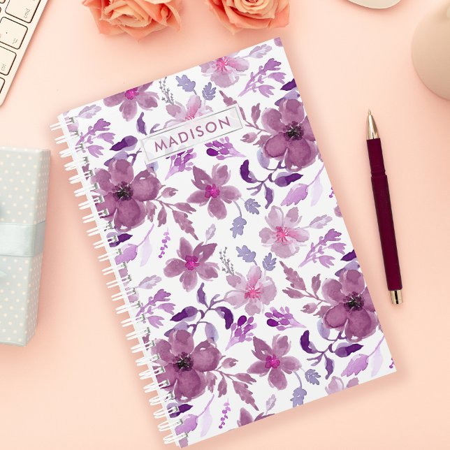 Aquarelle violet Floral Personnalisé (Créateur téléchargé)