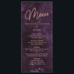 Aquarelle violet foncé et Mariage or Rose Menu<br><div class="desc">Aquarelle violet foncé & Rose Gold Faux Foil en lettres parfaites pour les mariages d'automne ou d'hiver Cartes de menu Avec la police de script lettres à la main tendance! ~ Regardez ma boutique pour voir toute la collection de mariages avec ce design!</div>