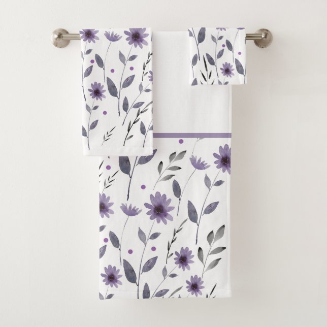 Aquarelle violet marguerite Motif Floral (En situation)