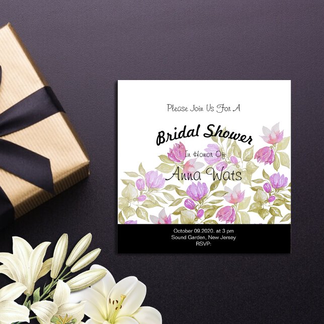 Aquarelle violet rose Fleurs peintes à la main (Créateur téléchargé)