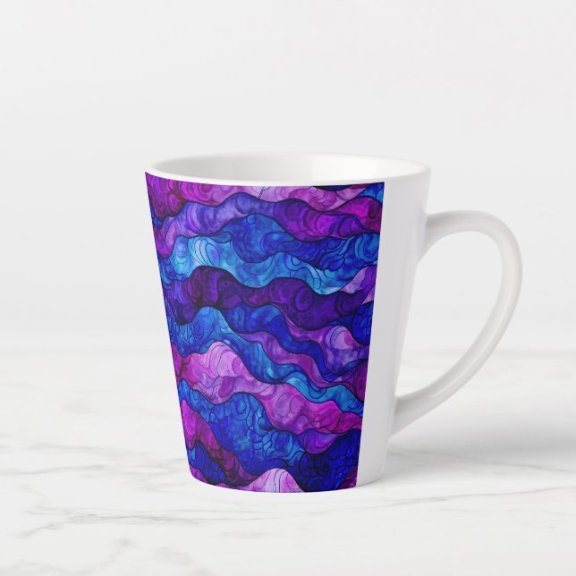 Aquarelle violette abstraite ripples mug (Droite)