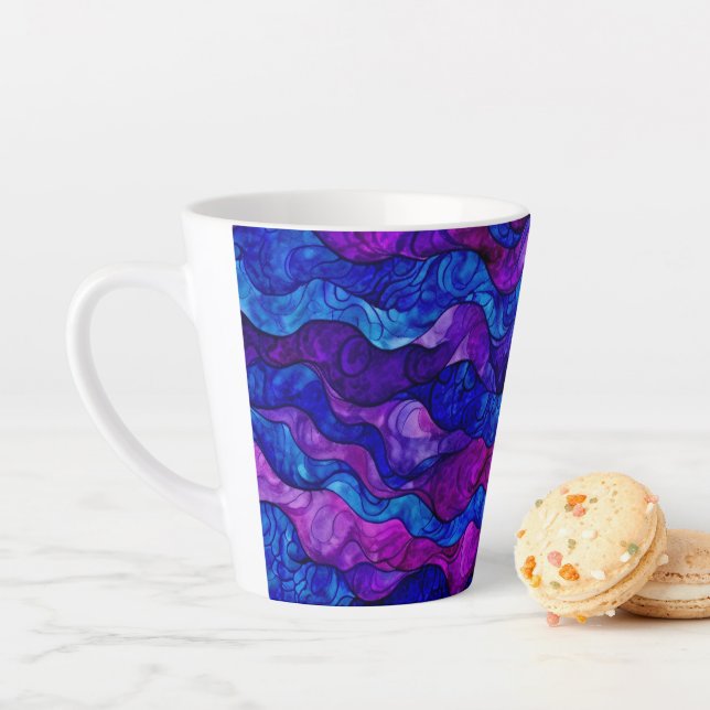 Aquarelle violette abstraite ripples mug (En situation)