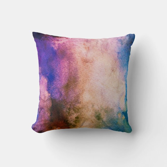Aquarelle violette Coussin à lancer magique (Recto)
