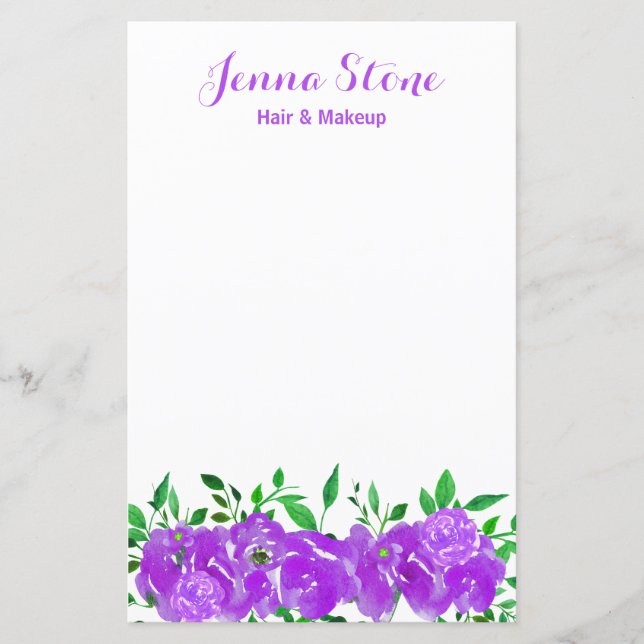 Aquarelle violette Fleur de pivoine florale (Devant)