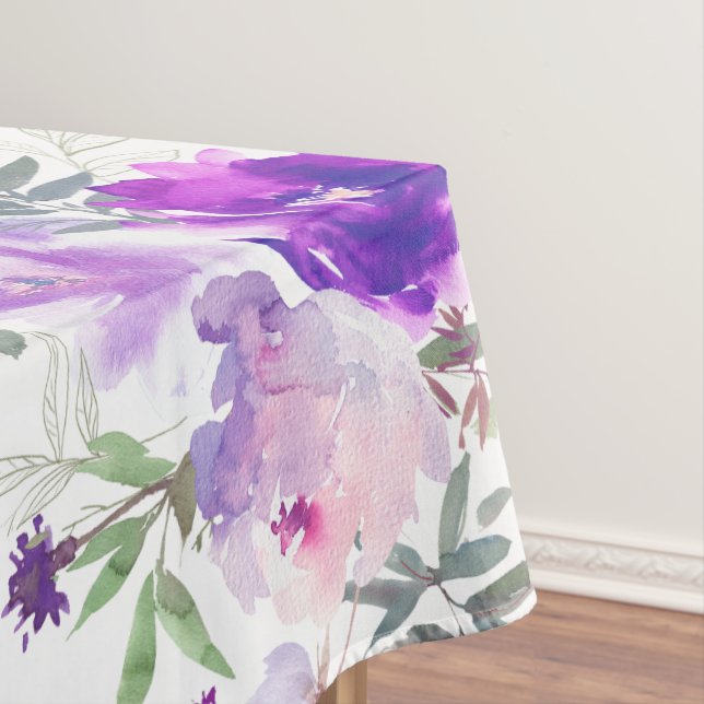 Aquarelle violette Florale Roses Design Nappe (In Situ)