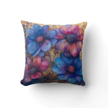 Aquarelle vive Coussin floral