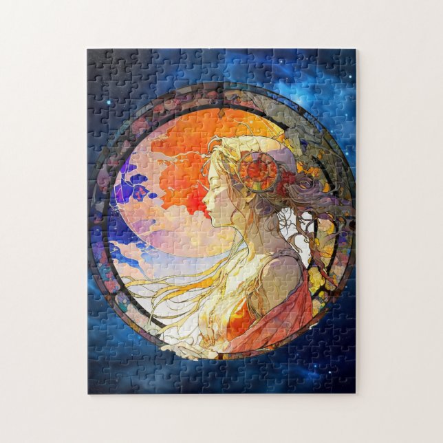 Aquarelle vive de la fille Jigsaw Puzzle Puzzle (Vertical)