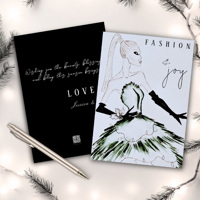Aquarelle Vogue Mode Modèle Noël (Créateur téléchargé)