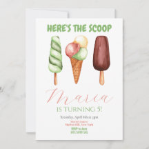 Aquarelle Voici le scoop Invitation d'anniversaire