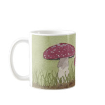 Aquarelle Voler Agaric Champignons Café Mug