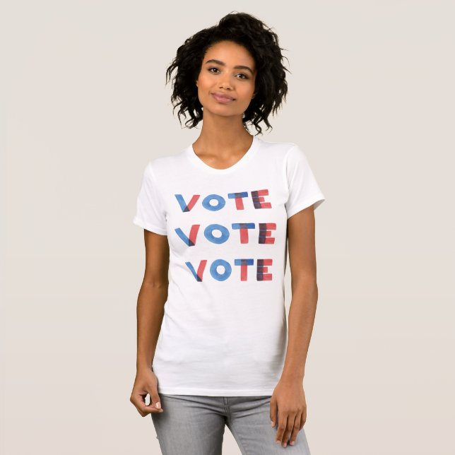 Aquarelle VOTE VOTE VOTE T-shirt féminin (Devant entier)