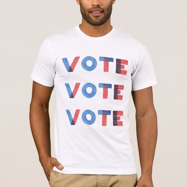 Aquarelle VOTE VOTE VOTE T-shirt Homme (Devant)