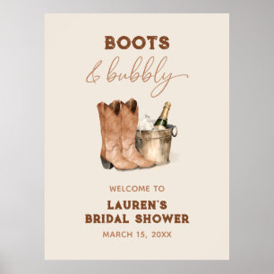 Aquarelle Western Cowgirl Shower Affiche de bienve