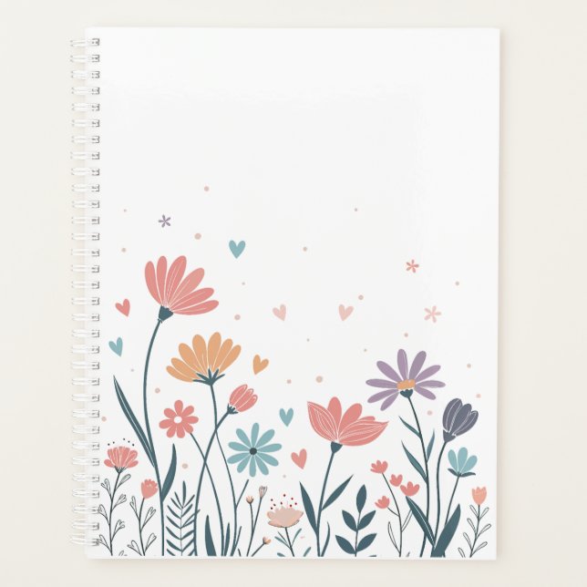 Aquarelle Whimsical Carnet Floral (Devant)