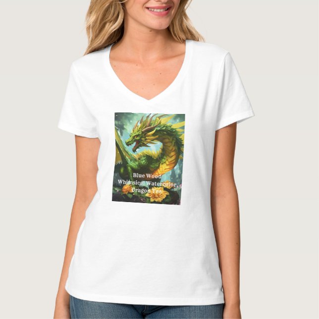 Aquarelle Whimsical Dragon Tee T-shirt Artistique (Devant)