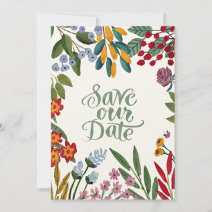 Aquarelle Whimsical Floral Enregistrer La Carte Da