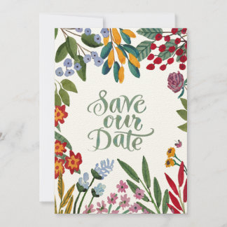 Aquarelle Whimsical Floral Enregistrer La Carte Da