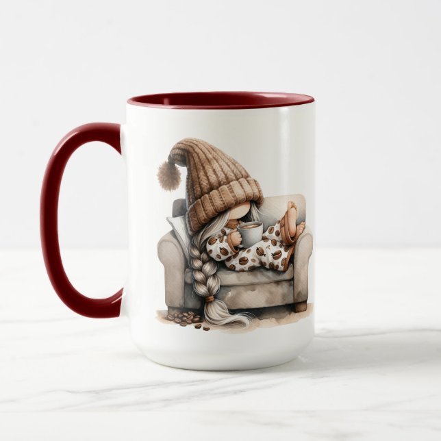 Aquarelle Whimsical Gnome Gift Mug (Gauche)