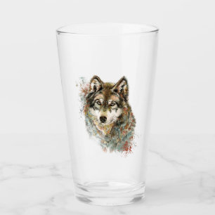 Aquarelle Wolf Faune Animal Art Verre