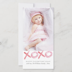 Aquarelle XOXO Saint Valentin Carte photo