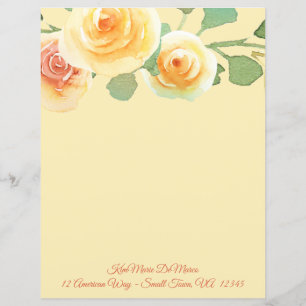 Aquarelle Yellow Rose Bordure