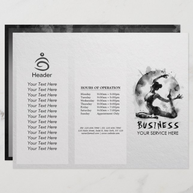 Aquarelle Yoga Reiki Pose King Pigeon à une jambe (Devant / Derrière)