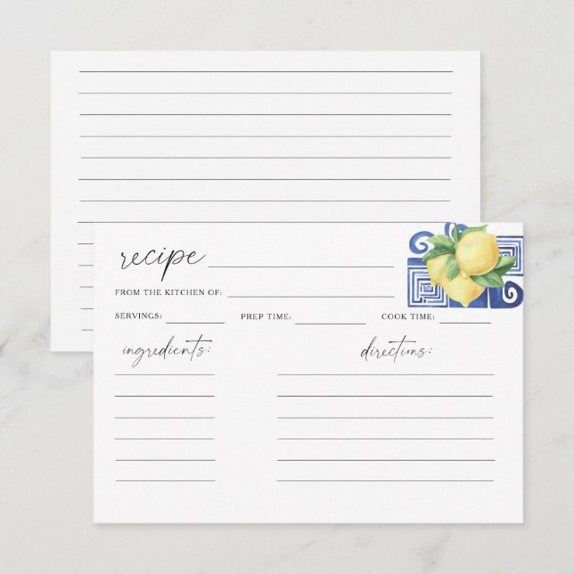 Aquarelles citron grec shower de mariage (Devant / Derrière)