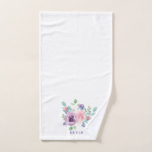 Aquarelles colorées Fleurs Bouquet Monogramme