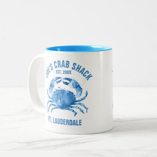 Aquarelles de crabe bleu mou Illustration Mug (Devant gauche)