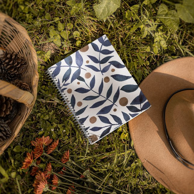 Aquarelles et baies - indigo et beige (Créateur téléchargé)