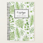 Aquarelles et Motif d'Eucalyptus<br><div class="desc">Écrivez vos plans et votre calendrier avec ce planificateur fantaisiste et d'inspiration botanique. Il présente des illustrations d'aquarelle de fermiers verts et de motif d'eucalyptus. Personnalisez en ajoutant votre nom ou votre courte phrase. Ce planificateur verdoyant sera parfait comme cadeau personnalisé. Des éléments correspondants sont disponibles.</div>
