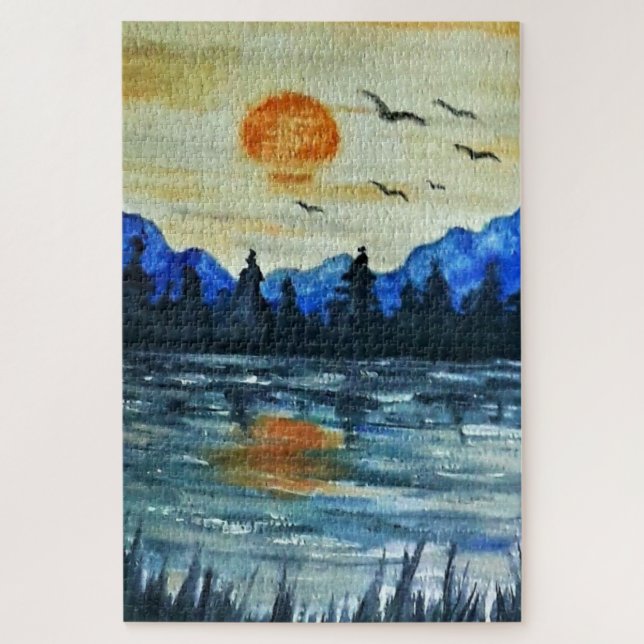 Aquarelles Flying Birds Jigsaw Puzzle Peinture (Vertical)