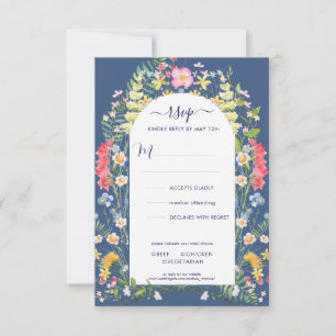 Aquarelles rustiques Fleur sauvage bleu pays RSVP